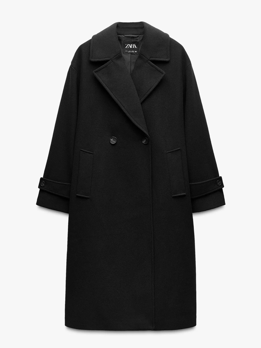 Zara Black soft oversized coat